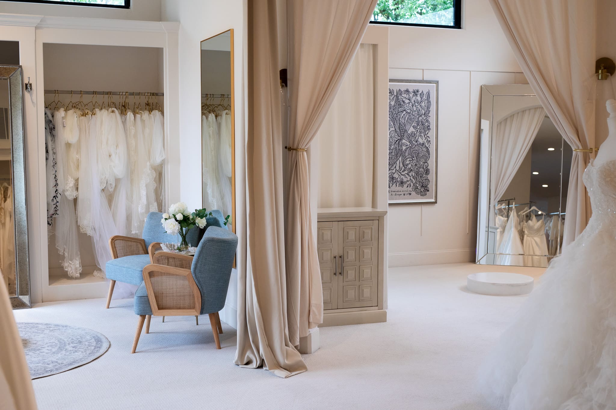 Bridal suite at Jarvis Couture in Tyler, TX